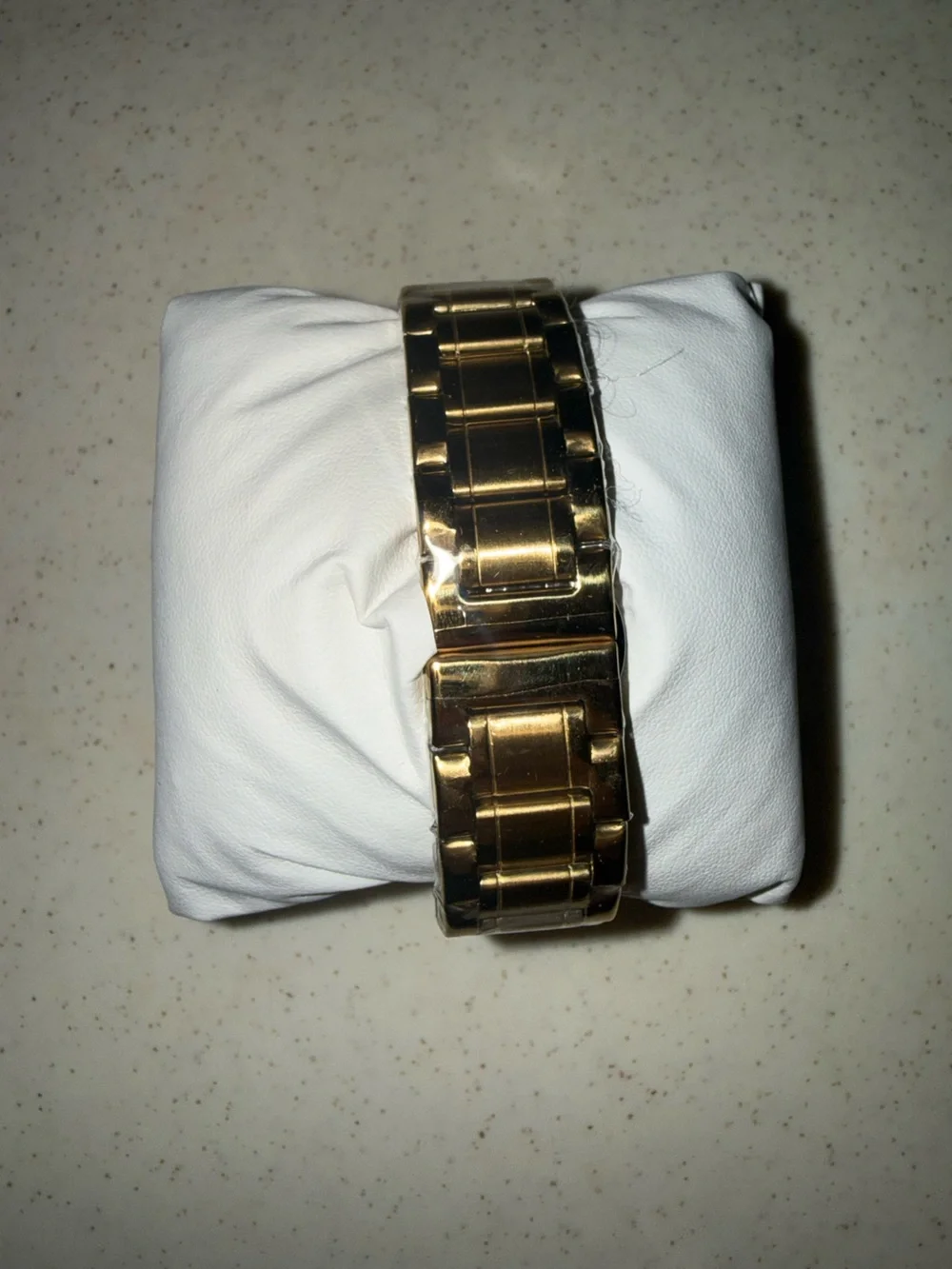 Men's Gold-Tone Chronograph Watch with Black Dial and Gold Bracelet